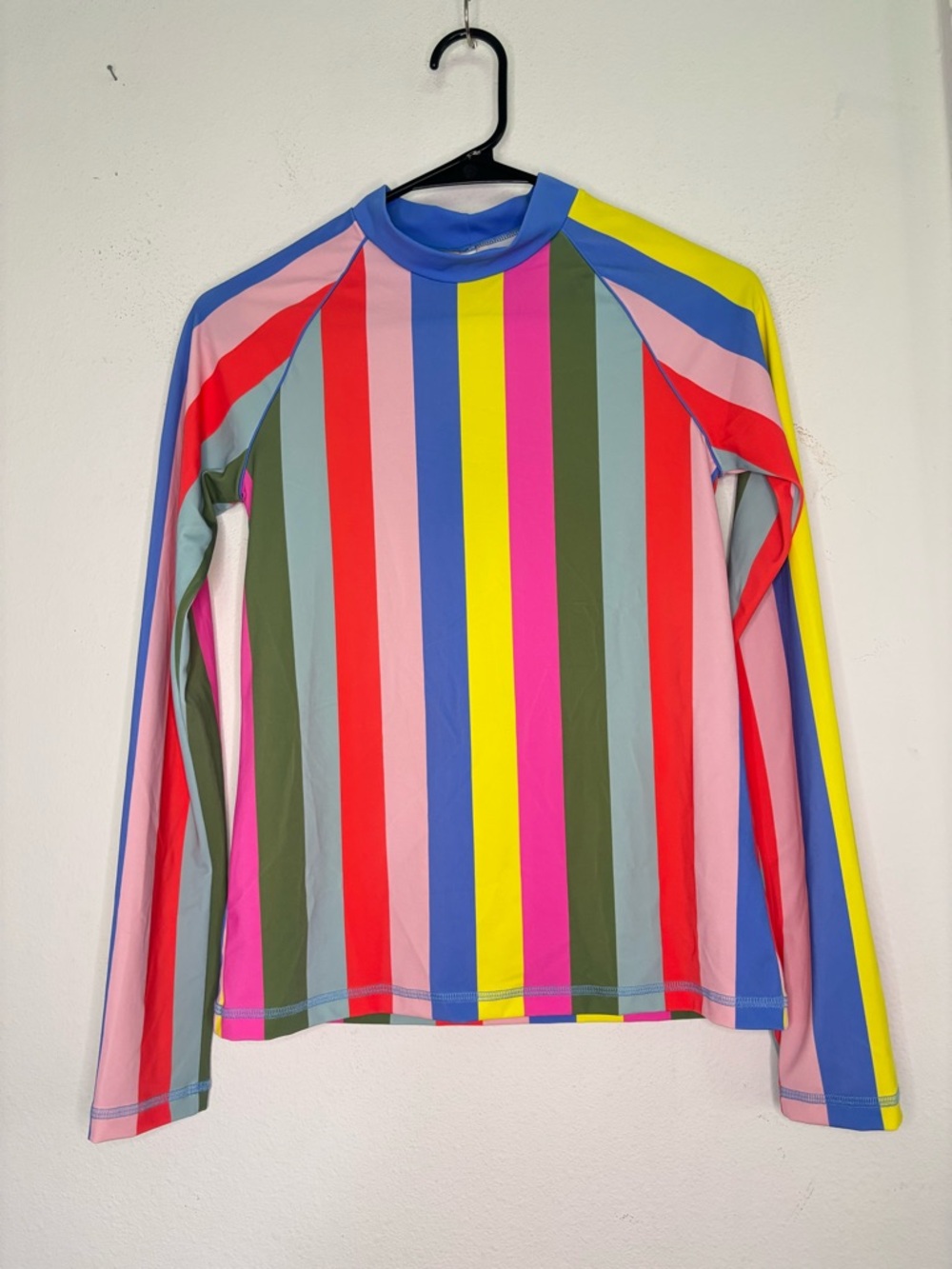 MINI BODEN NWT COLORFUL STRIPED LONG SLEEVE KIDS SWIM TOP SZ 13-14
